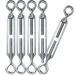 Eye & Eye Turnbuckles Twours 304 Stainless Steel Heavy Duty Turnbuckle Wire Rope Cable Tensioner Adjustable O To O Turnbuckle For Shade Sail (3/8" (M1