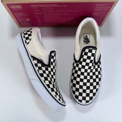 Vans Classic Slip-On Black & White Checkerboard Skate Shoe Sneakers Size 8.5
