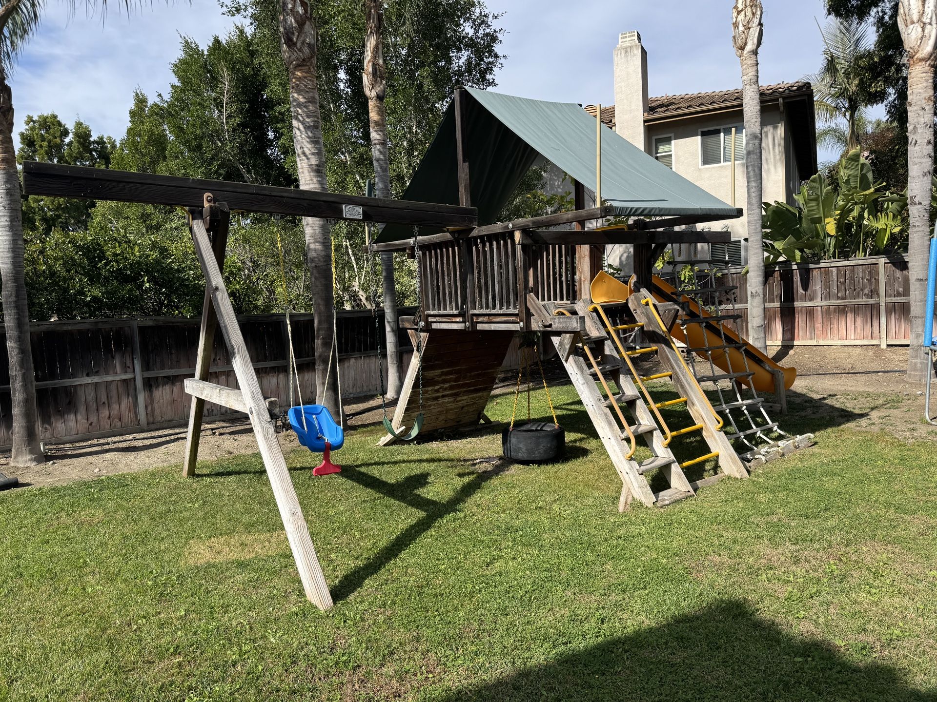 Free Rainbow Play Set - Slide and Swings