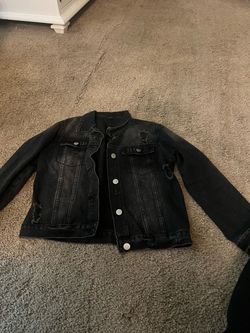 Black Distressed Denim Jacket youth 11/12