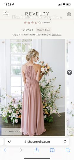 Revelry Eliza Chiffon Wrap Dress Mauve Size 8 Petite for Sale in Bradenton,  FL - OfferUp