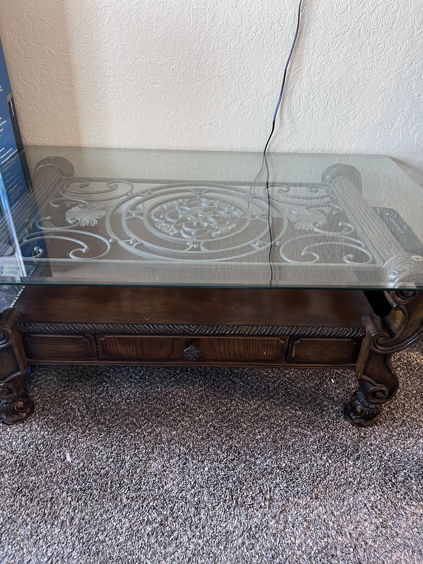 Glass Table With Side Glass End Tables 