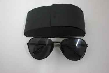Prada SPR54Z Silver Teardrop Double Bridge Sunglasses 