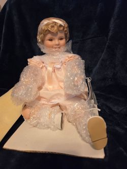 Shirley Temple Toddler, Porcelain Collectible Baby Doll with Tag