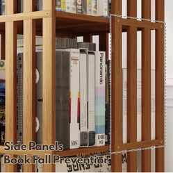 360° Rotating Bamboo CD/DVD Rack, Space-Saving 6-Tier Media Storage Cabinet for Movies, Organizer with Super Compact Design (Walnut, 6 Tiers)