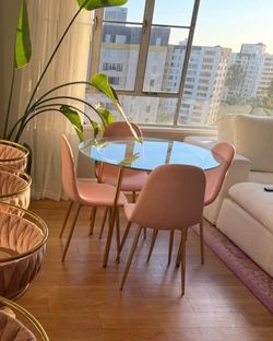 Brand new in box table and velvet chairs