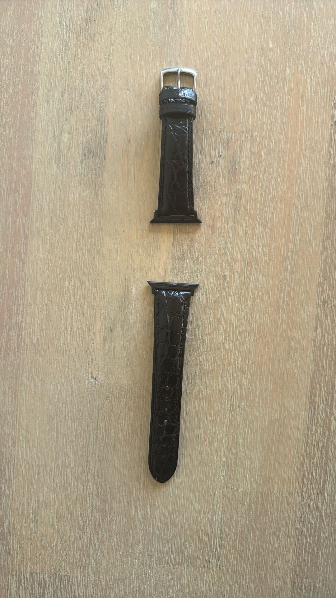 Black Genuine Crocodile Apple Watch Band - Hadley brand (Made in USA)