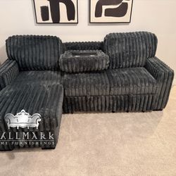 New Fluffy Sectional With Storage & USB