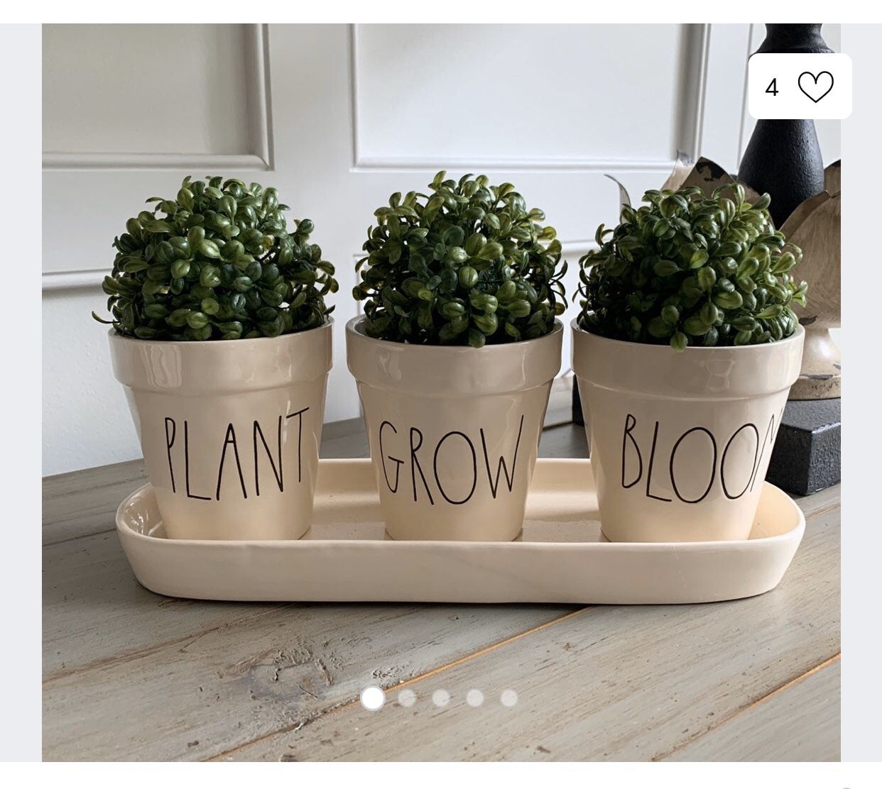 Rae Dunn “PLANT GROW BLOOM” pots