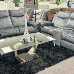 ‼️Beautiful Grey Reclining Sofa&Loveseat On Sale Only $1199 (Huge Saving) ‼️Beautiful Grey Reclining Sofa&Loveseat On Sale Only $1199 (Huge Saving)