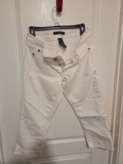 Domaine White Denim Capri Pants Size 9