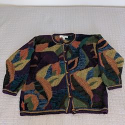 Vintage PERUVIAN PERFECTION alpaca cardigan Sweater Size M
