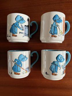 4 Vintage Holly Hobby Blue Mugs From The 80’s