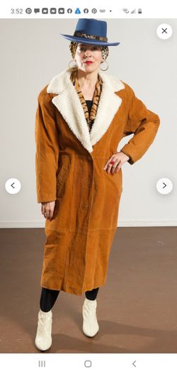 Vintage Suede Leather and Sherling Coat