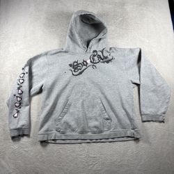Vintage Y2K No Fear So Cal Women’s XL Hoodie Gray Emo Star Perfect Distressed#49
