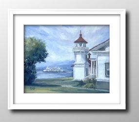 Mukilteo Lighthouse Oil Painting 