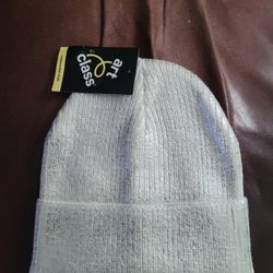Art Class Metallic Sillver Beanie Hat Sz OSFM