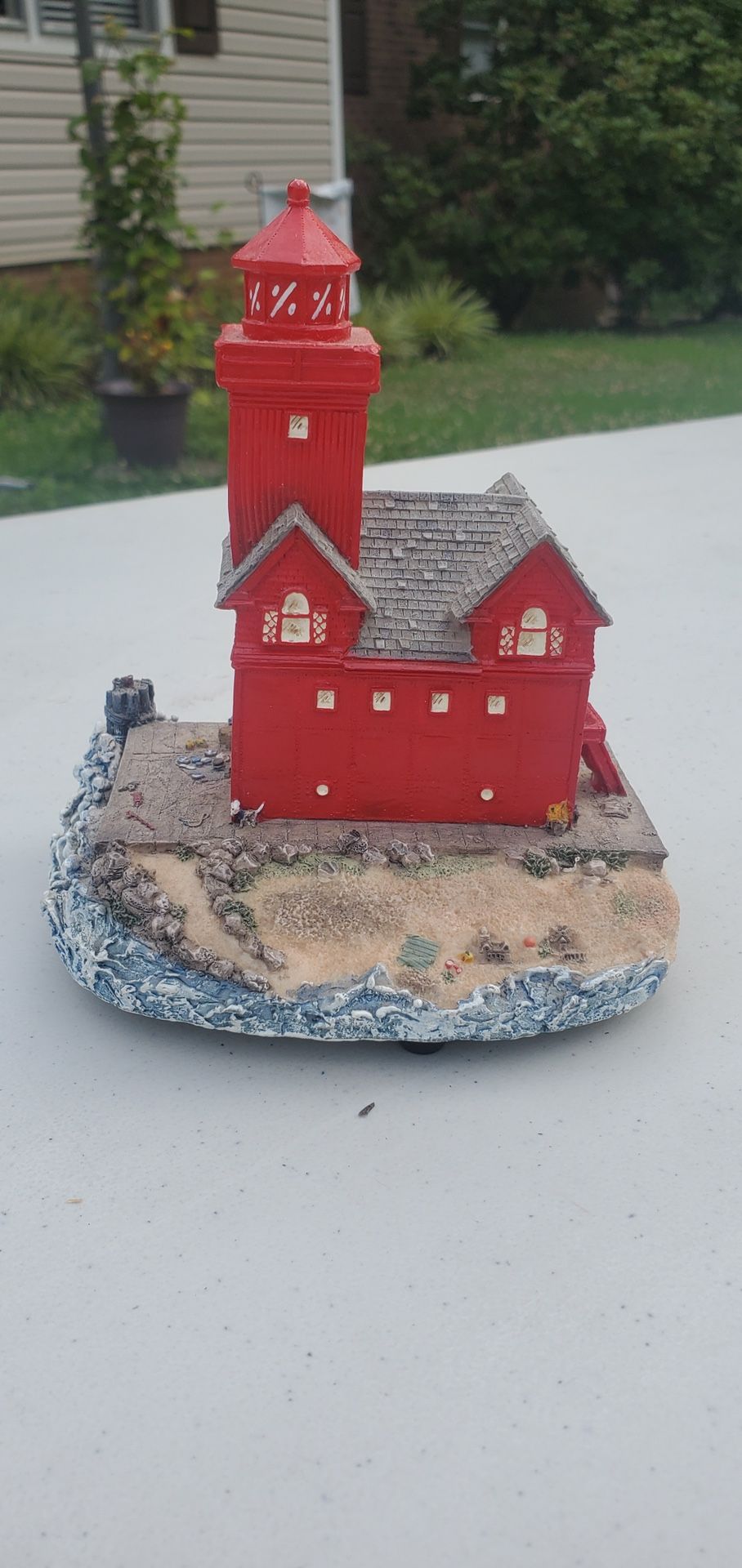 Small, Red Lighthouse Decor