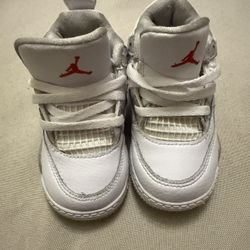 NIKE AIR JORDAN 4 RETRO WHITE OREO TD ~ SIZE 8C ~ BQ7670-100