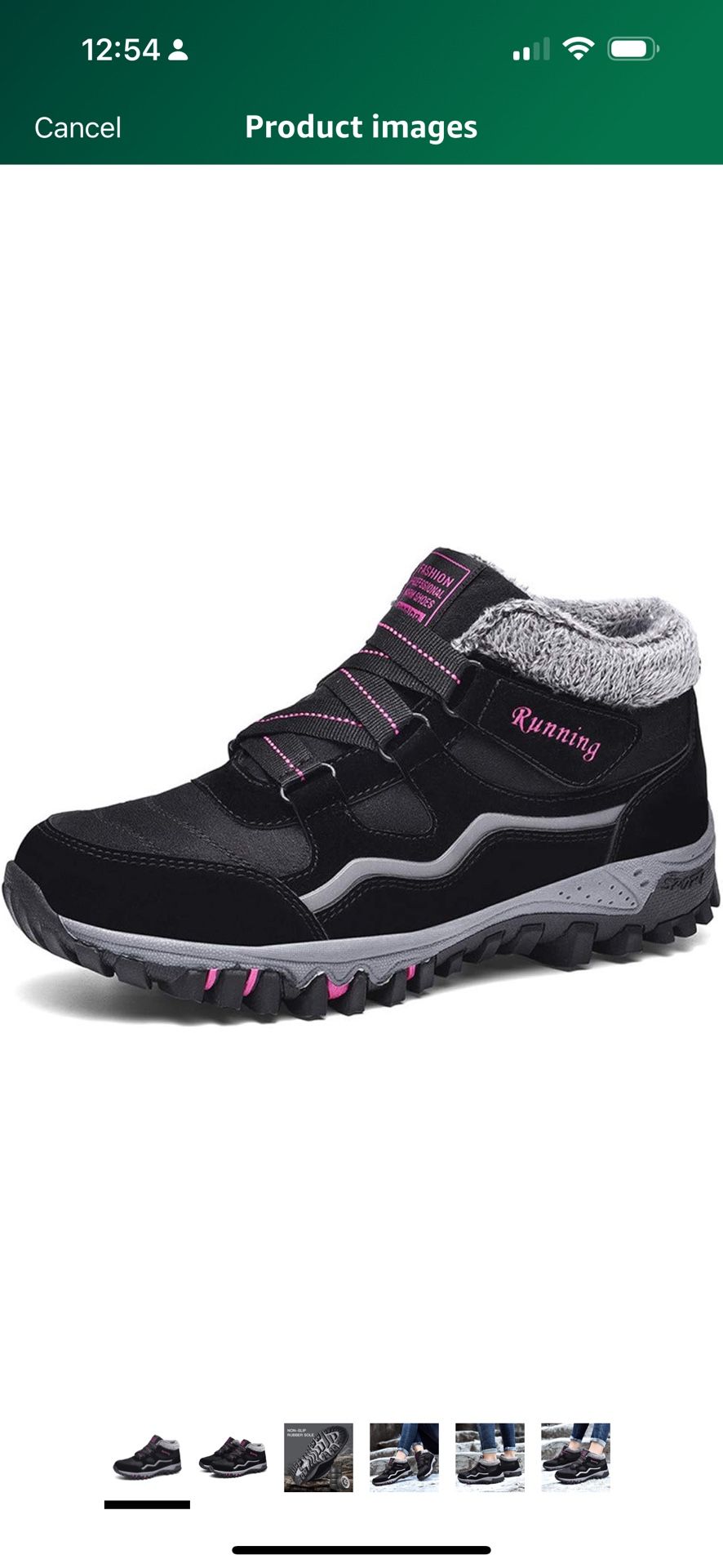 Unisex Snow Boots Warm Winter Shoes Women Men Waterproof Outdoors Ankle Booties Black Red Grey size 9.5 $30