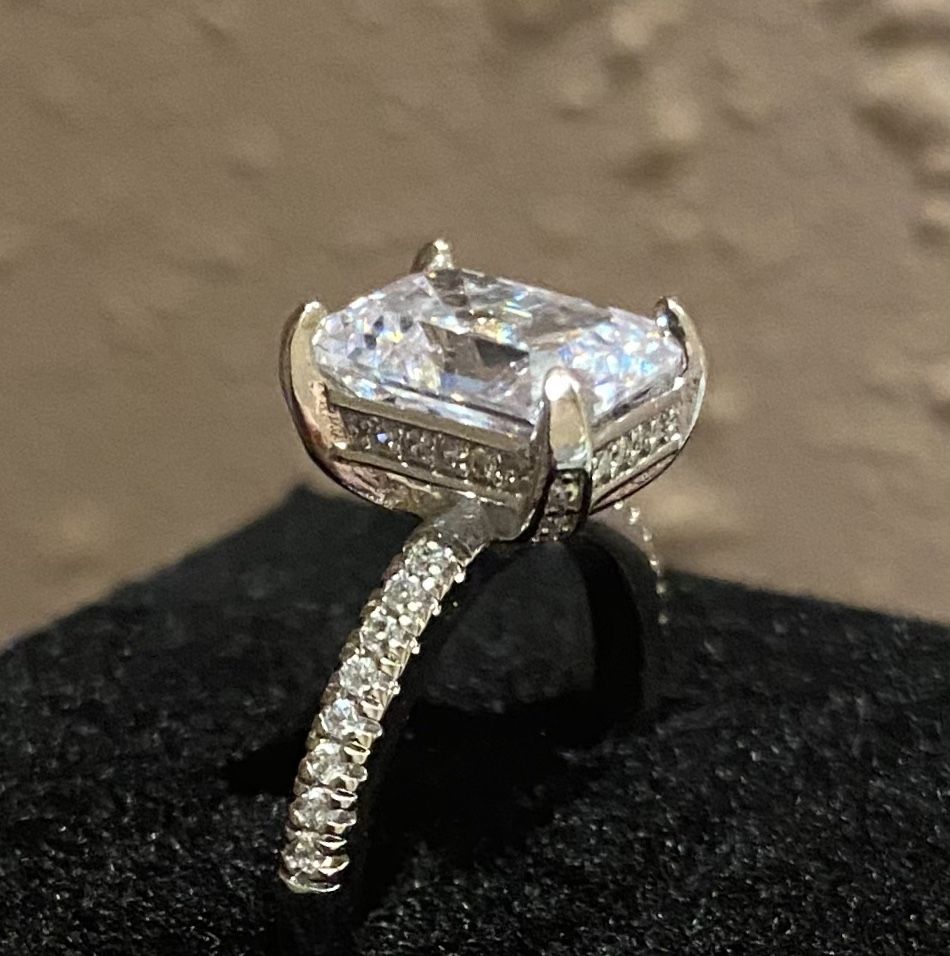 Emerald Cut Ring S925 Sz 7 Or 8