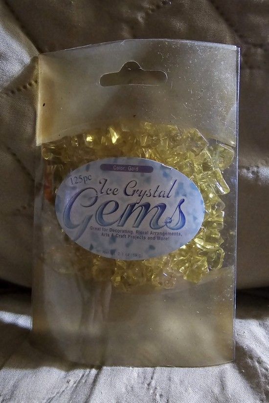Pack Of 125 Gold Ice Crystal Gems New For Crafts