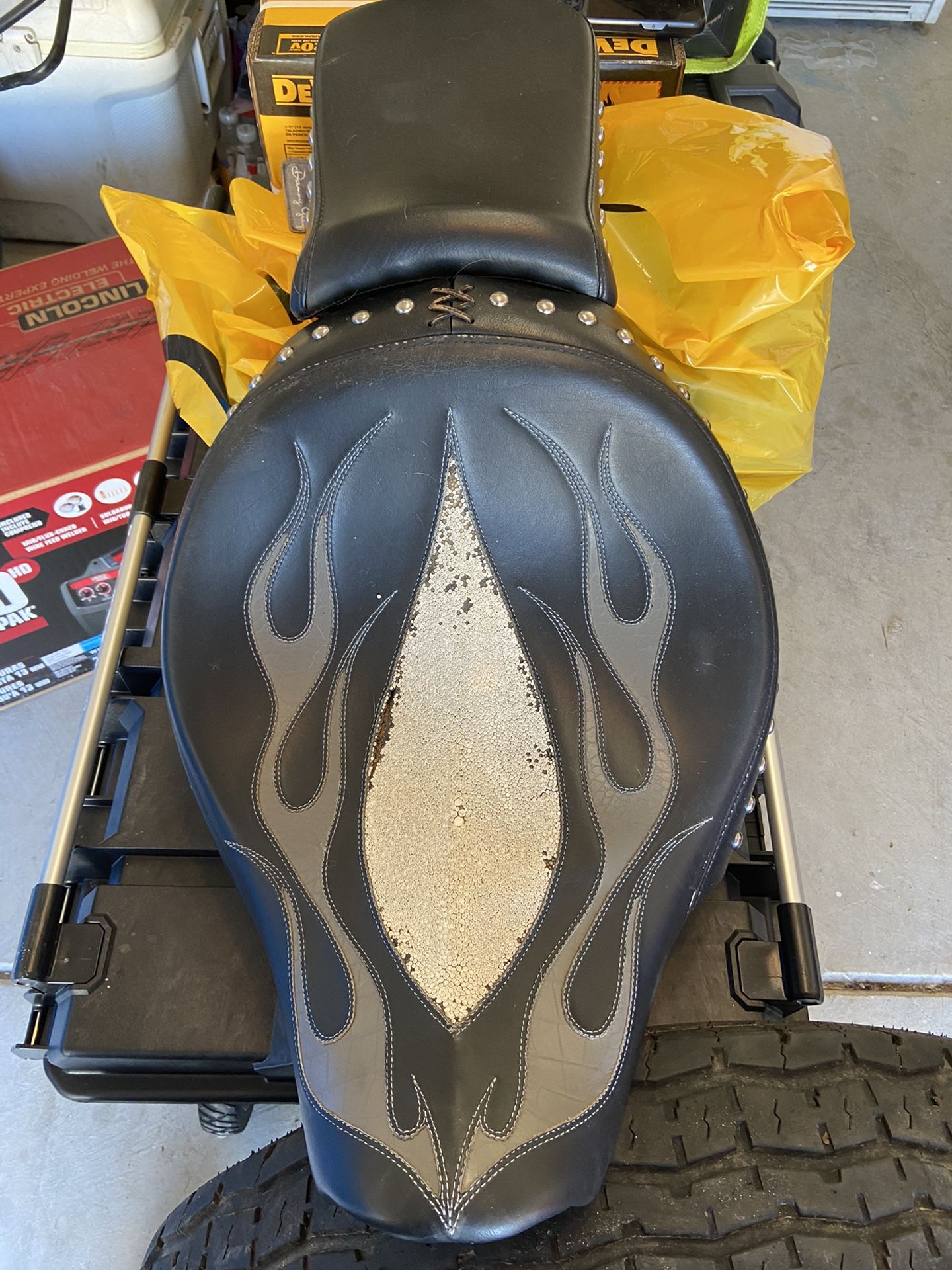 Danny gray seat for 2007 Harley Davidson fat boy