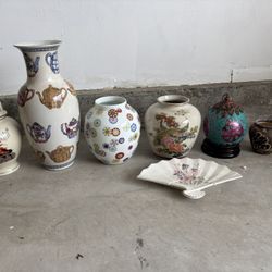 China, vases, teapots, bowls, cups, bell, etc