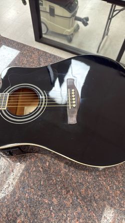 Black Acoustic-Electric Cutaway Guitar