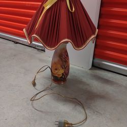 Beautiful Vintage Hand Painted French Lamp ..Mid Century ..1950"S