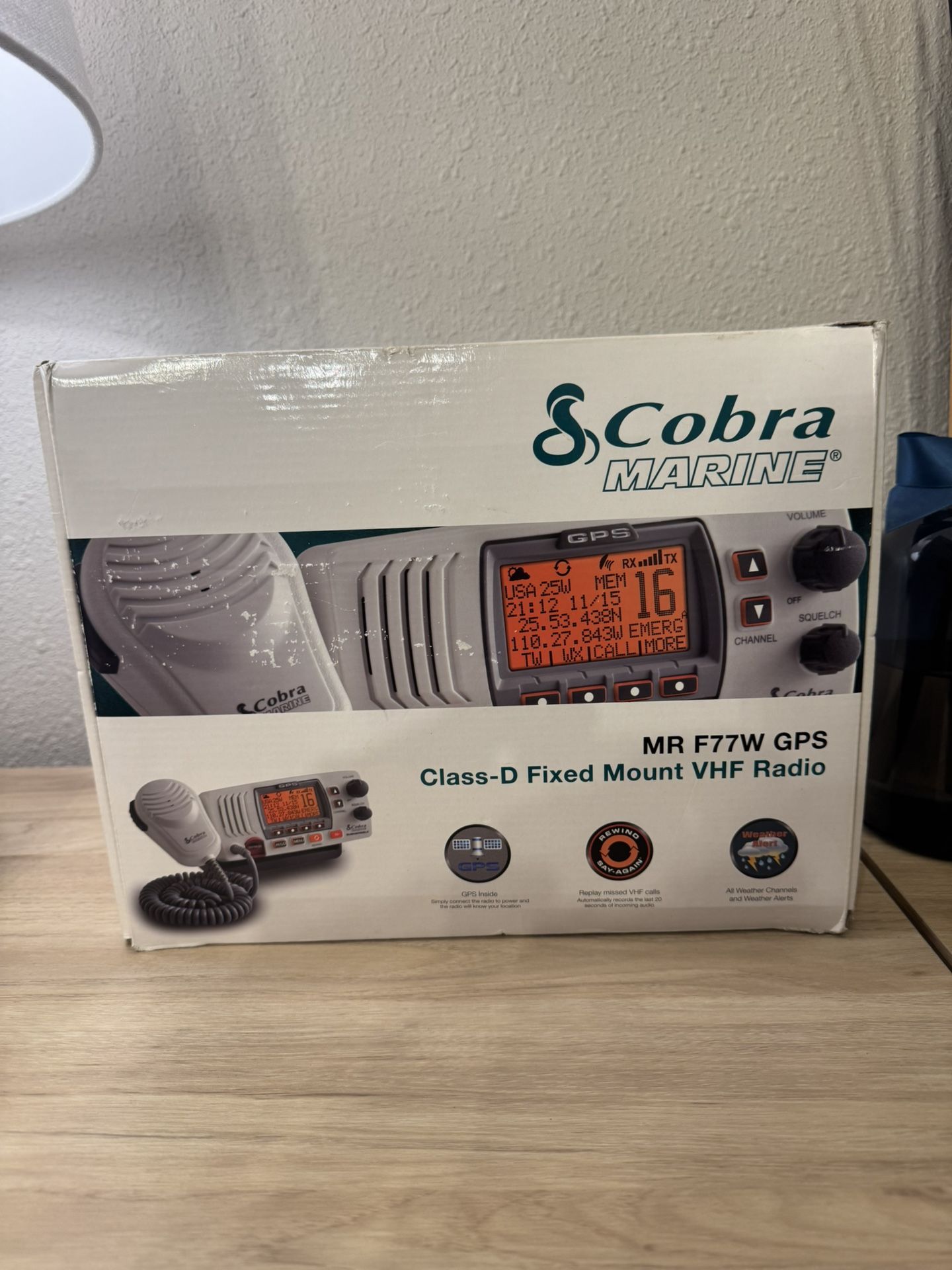 Brand New Cobra MR F77W GPS Marine Radio Class D VHF