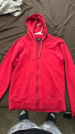 True Religion Red Zip-Up Hoodie