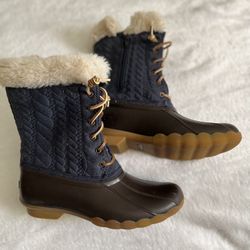Sperry Winter Snow Boot Size 6 BLUe Brown Girls