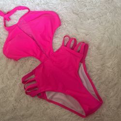 Tempt Me Hot Pink Swimsuit Bikini One Piece Small