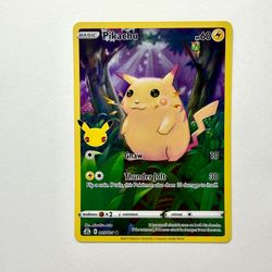 Pikachu 005/025 Full Art Illustration Ultra Rare Holo Pokemon TCG celebrations