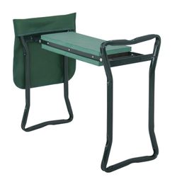 New Folding Garden Kneeler Bench Kneeling Soft Eva Pad Seat With Stool Pouch