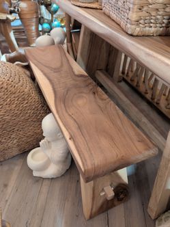 Live Edge Solid Wood Bench