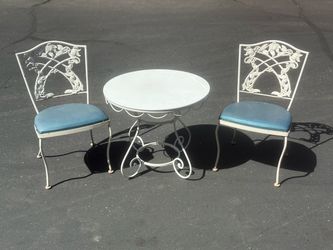 Vintage Wrought Iron Patio Bistro Set