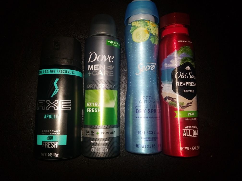 Spray Deodorant, Axe, Dove Men, Secret, Old Spice