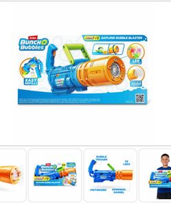 ZURU Bunch O Bubbles Motorized Bubble Gun With Rotating Drum & LED Lights