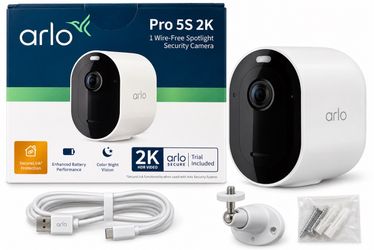 Arlo Pro 5S 2K Wireless Spotlight Security Camera – White – 1 Camera