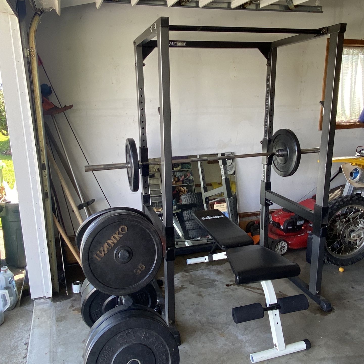 PARABODY HOME GYM RACK WITH WEIGHTS for Sale in Scappoose OR OfferUp