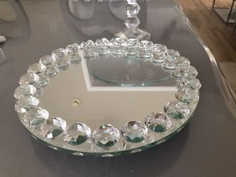 Beautiful crystal and mirror lazy Susan server wear