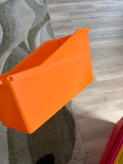 Orange Hard Durable Heavy Plastic Book Bin