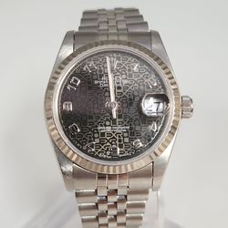 Rolex 31MM Stainless Steel Gray Oyster Perpetual Datejust Watch