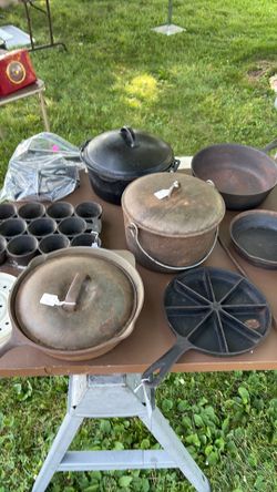 Bulk lot of vintage cast iron