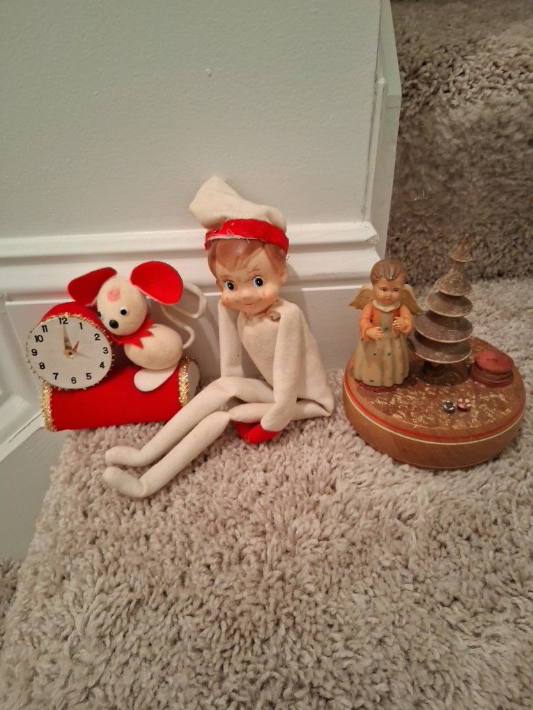 Lot Of Vintage Christmas Ornaments Elf On The Shelf