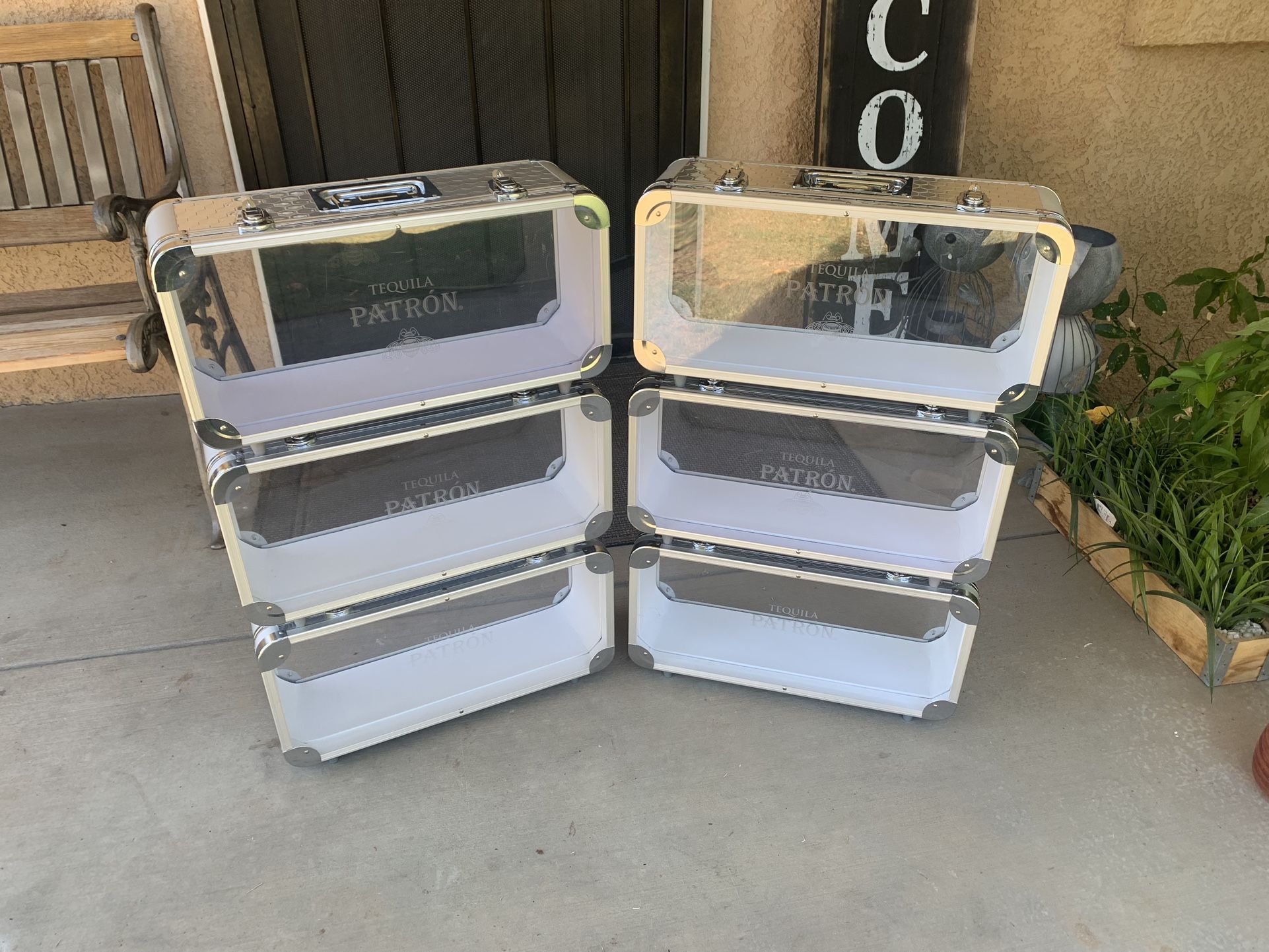 6 Silver Locking Collectible Display Cases 18.5” X 8.5” X 6.5”