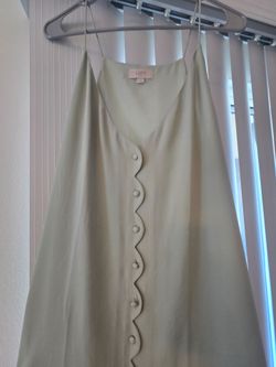 LOFT Mint Sage Green Scalloped Button Down Camisole Blouse Size XL