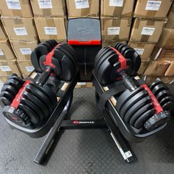 BowFlex SelectTech 552 Adjustable Dumbbells with Stand…. Home Gym Fitness…. $320 Price Is Firm!!!